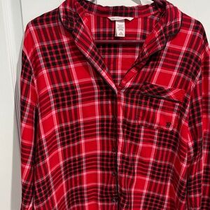 Victoria's Secret Red and Black Plaid pjs set size medium